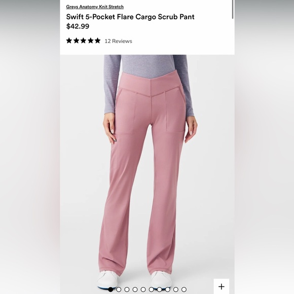 Grey’s Anatomy Swift 5-Pocket Flare Cargo Scrub Pants - Picture 1 of 9